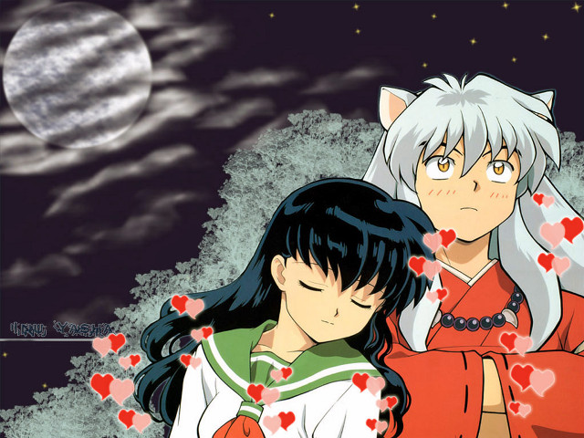 Anime couple full moon starry free wallpaper for desktop - medium preview image