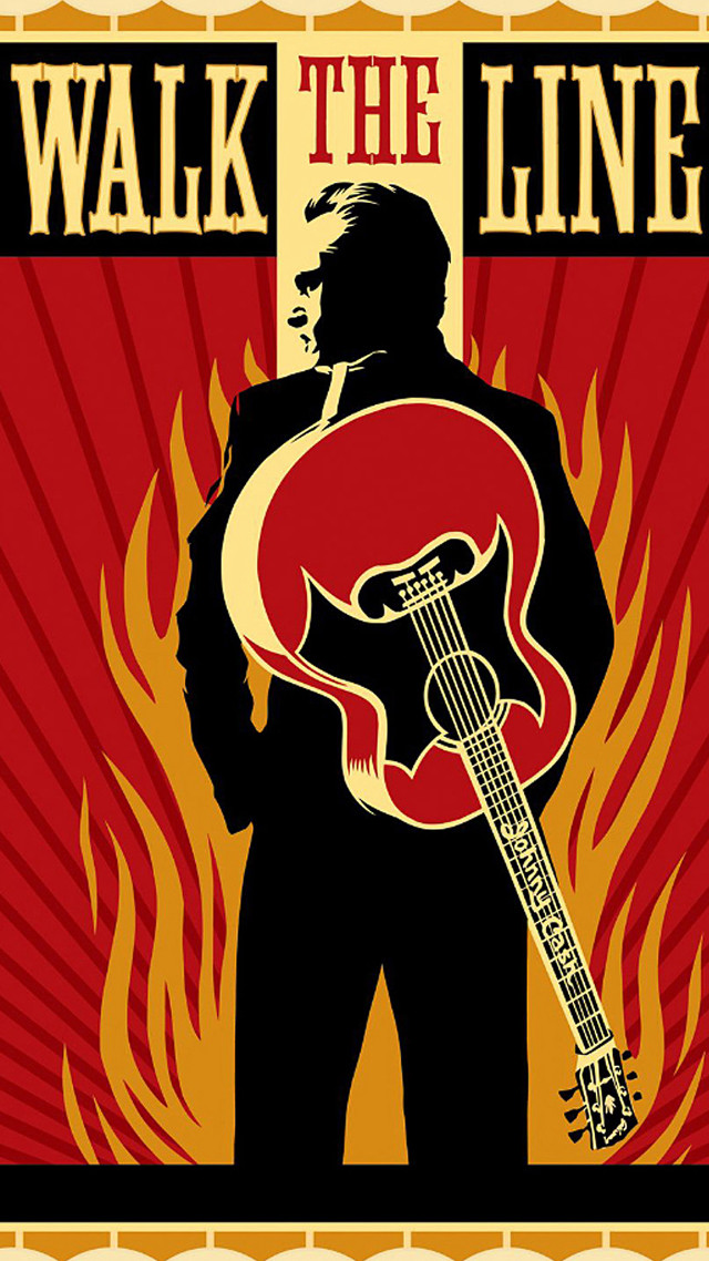 Man guitar flame poster image free wallpaper for mobile - medium preview image