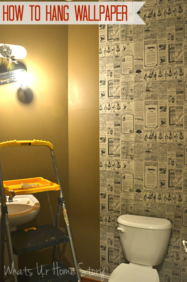 Bathroom toilet wallpaper newspaper ladder free wallpaper for mobile - medium preview image