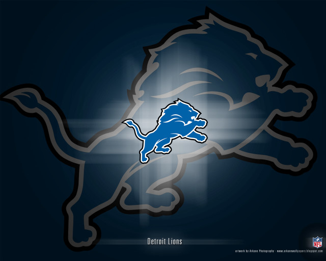Detroit lions logo dark background free wallpaper for desktop - medium preview image