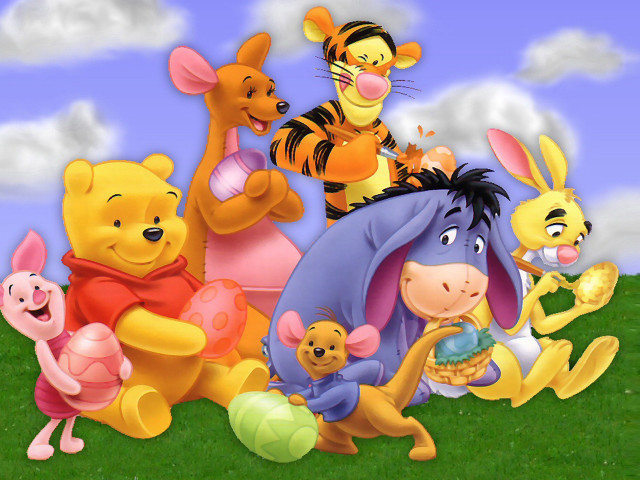 Winnie the pooh characters field free wallpaper for desktop - medium preview image