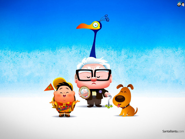 Cartoon character dog bird blue free wallpaper for desktop - medium preview image