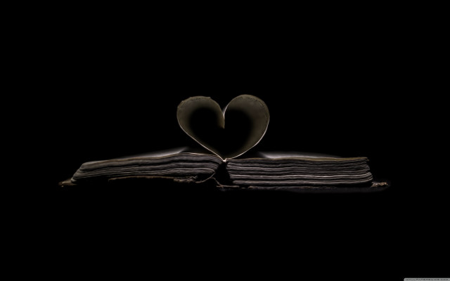 Book heart pages dark reflection free wallpaper for desktop - medium preview image