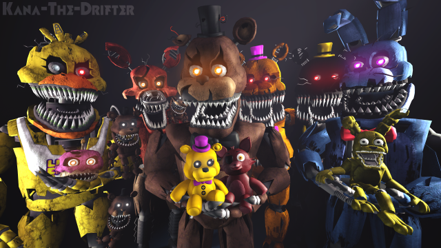 Creepy animated characters group faces free wallpaper for desktop - medium preview image