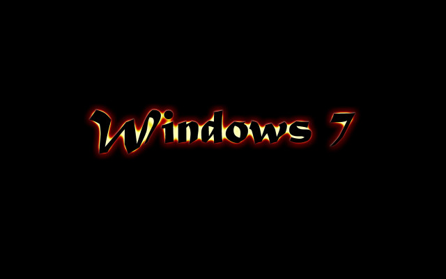 Black background windows7 red yellow free wallpaper for desktop - medium preview image