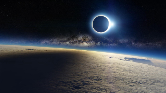 Solar eclipse earth horizon view #3 free wallpaper for desktop - medium preview image
