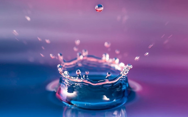 Water droplet pink blue purple free wallpaper for desktop - medium preview image