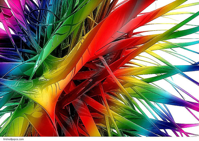 Multicolored abstract plant long leaves free wallpaper for desktop - medium preview image