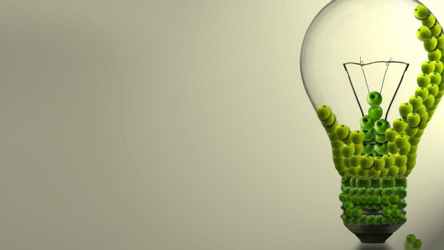 Light bulb green plant inside free wallpaper for desktop - medium preview image