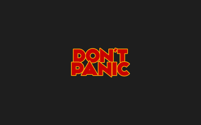 Dont panic red yellow black free wallpaper for desktop - medium preview image