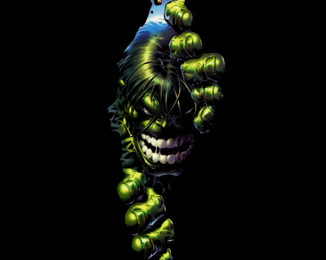 Green monster black background comic free wallpaper for desktop - medium preview image