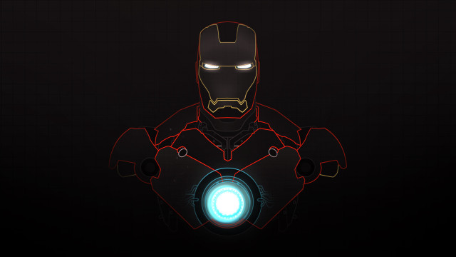 Ironman glowing hand black background free wallpaper for desktop - medium preview image