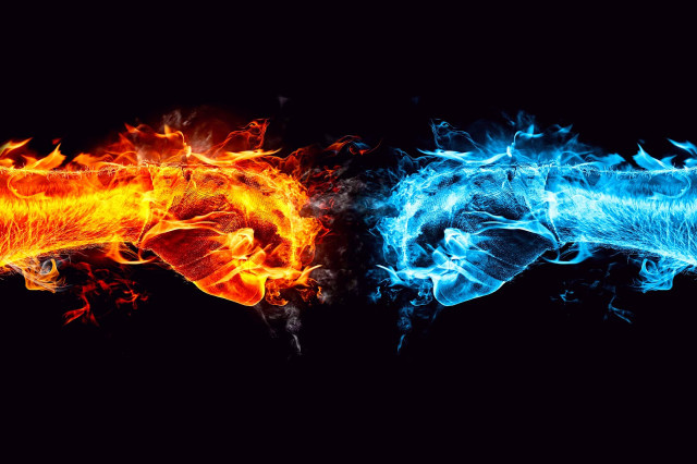 Fire ice black background image #2 free wallpaper for desktop - medium preview image