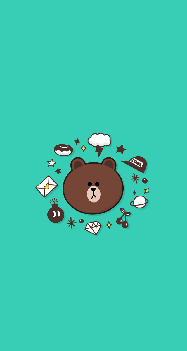 Bear icons green blue backgrounds free wallpaper for mobile - medium preview image