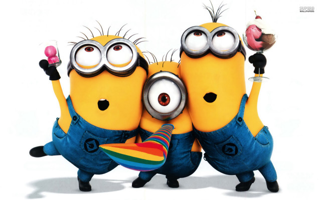 Minions rainbow ice cream cone #2 free wallpaper for desktop - medium preview image