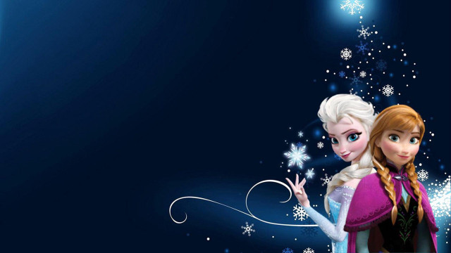 Frozen princesses couple blue background free wallpaper for desktop - medium preview image