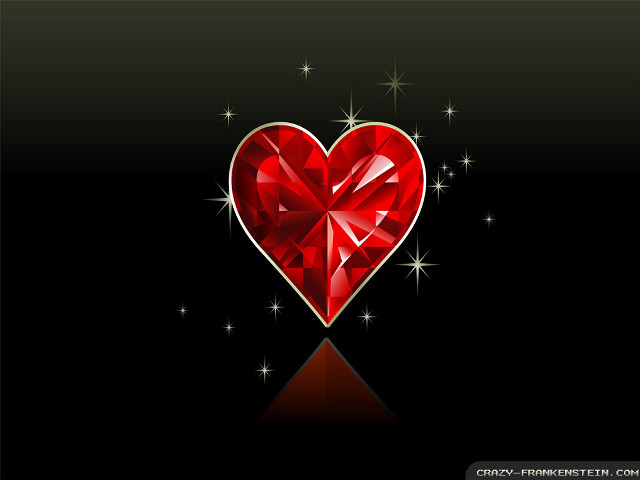 Red heart stars black background #2 free wallpaper for desktop - medium preview image