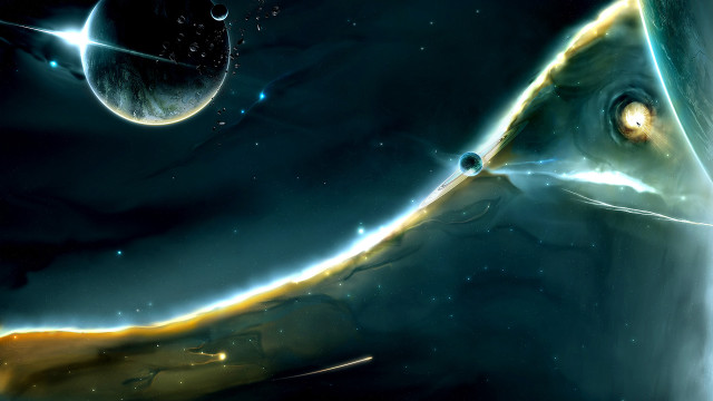 Space painting planets stars background free wallpaper for desktop - medium preview image