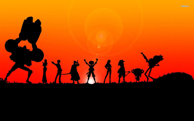 Group sunset robot person large free wallpaper for desktop - medium preview image