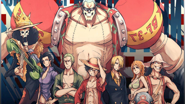 Anime characters giant robot group free wallpaper for desktop - medium preview image
