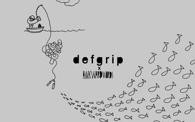 Man flying kite fish drawing free wallpaper for desktop - medium preview image