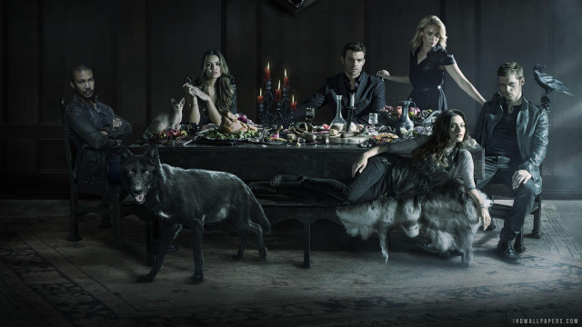 Group people table dog standing free wallpaper for desktop - medium preview image