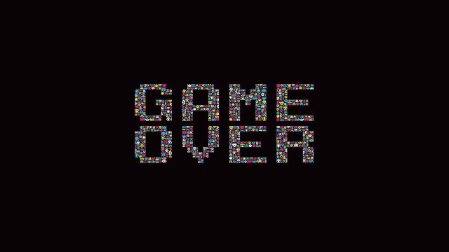 Game over pixel art black free wallpaper for desktop - medium preview image