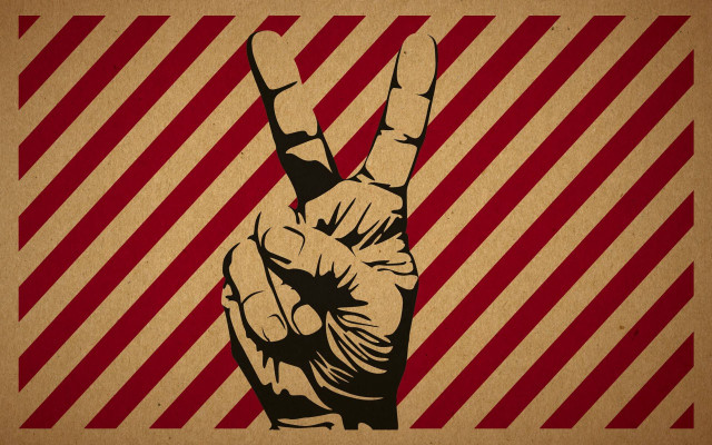 Peace sign red white stripes #2 free wallpaper for desktop - medium preview image