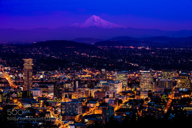 City night mountain purple sky free wallpaper for desktop - medium preview image