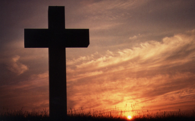 Cross field sunset clouds sky free wallpaper for desktop - medium preview image