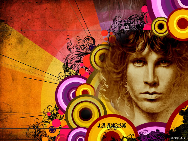 Man long hair colorful circles free wallpaper for desktop - medium preview image