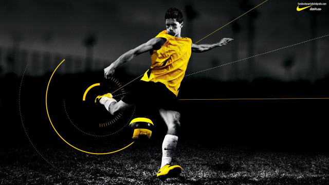 Man kicking soccer ball aurora free wallpaper for desktop - medium preview image