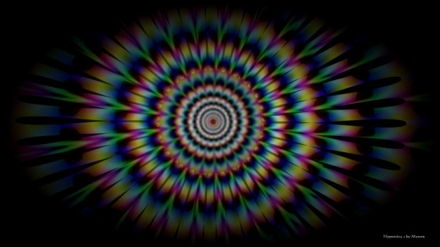 Psychedelic spiral black blue green free wallpaper for desktop - medium preview image