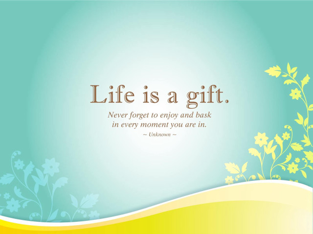 Life is a gift floral free wallpaper for desktop - medium preview image