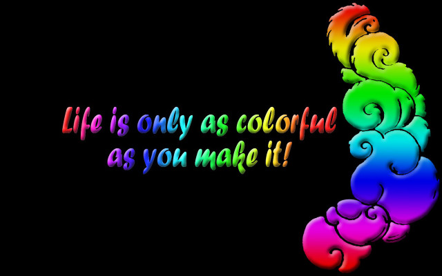 Rainbow text black background swirl free wallpaper for desktop - medium preview image