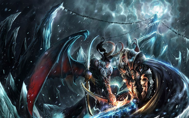 Man riding dragon ocean woman free wallpaper for desktop - medium preview image