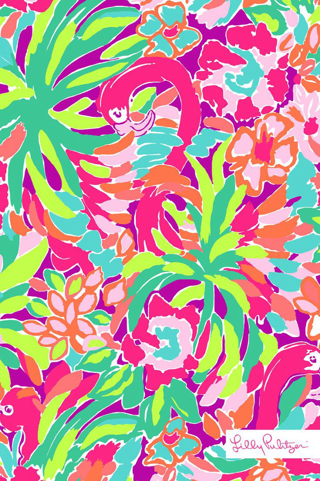 Colorful floral pink background maximalism free wallpaper for mobile - medium preview image