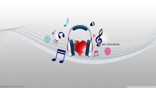 Music note headphones musical notes free wallpaper for desktop - medium preview image