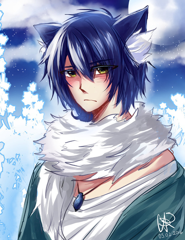 Anime cat head scarf character free wallpaper for mobile - medium preview image