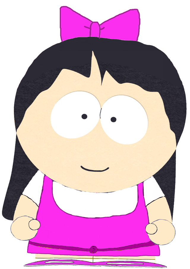 Cartoon girl pink dress bow free wallpaper for mobile - medium preview image