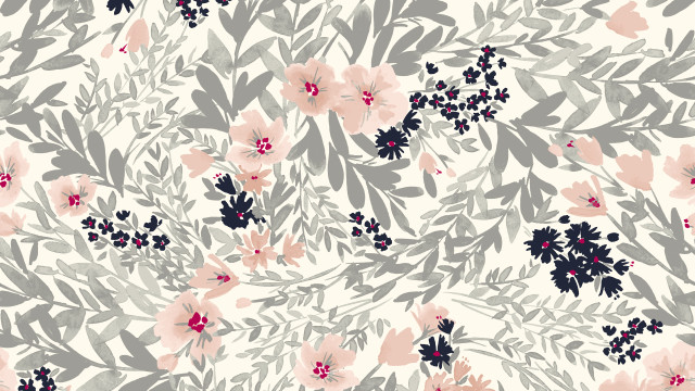 Floral pink grey flowers white free wallpaper for desktop - medium preview image