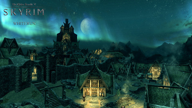 Fantasy village night full moon free wallpaper for desktop - medium preview image