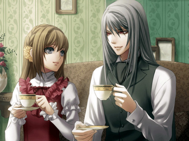 Anime characters couch drinking coffee free wallpaper for desktop - medium preview image