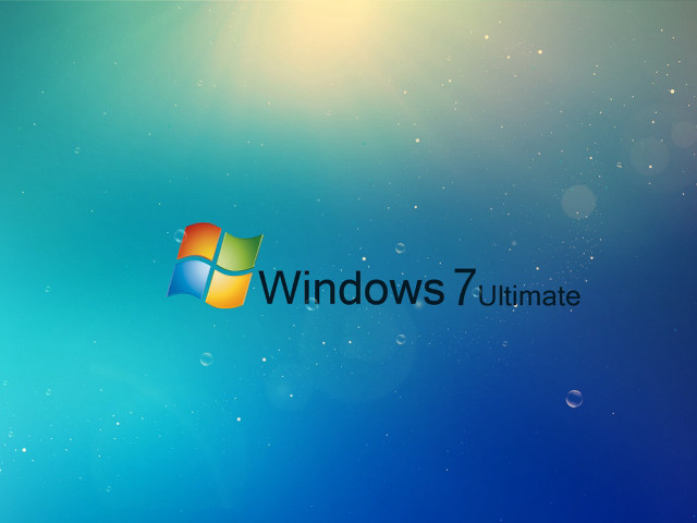 Blue windows 7 ultimate logo free wallpaper for desktop - medium preview image