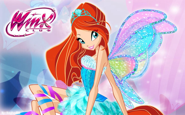 Pretty girl butterfly dress cartoon free wallpaper for desktop - medium preview image