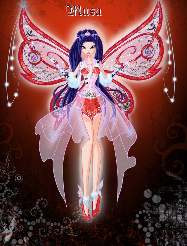 Fairy wings red dress red free wallpaper for mobile - medium preview image