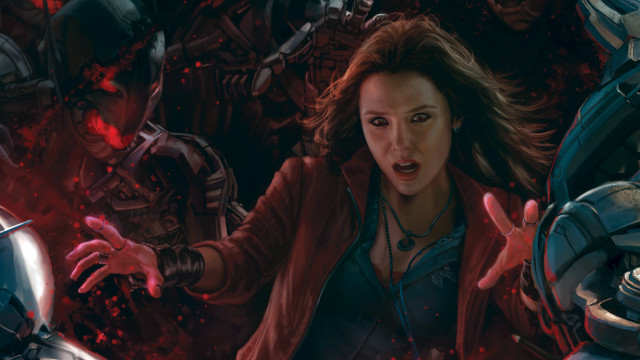 Woman red jacket demonic creatures free wallpaper for desktop - medium preview image