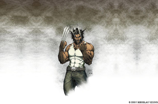 Wolverine drawing white shirt black free wallpaper for desktop - medium preview image