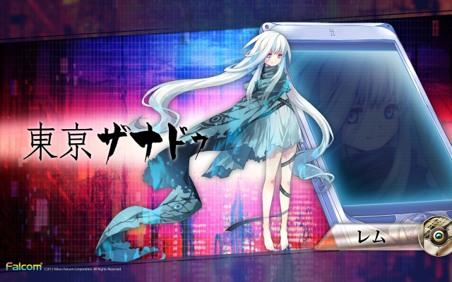 Anime whitehair blueDress computerBackground orphism free wallpaper for desktop - medium preview image