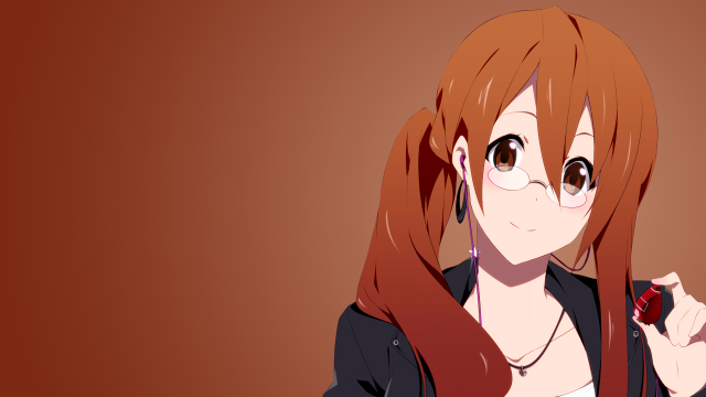 Woman red hair glasses cell free wallpaper for desktop - medium preview image